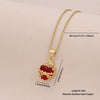 Wholesale Cute Red Love Heart Shape Pendant Necklace Light Luxury Stainless Steel Clavicle Chain