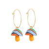 Wholesale Cute Retro Threedimensional Oildropping Mushroom Copper Earrings For Women