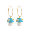 Wholesale Cute Retro Threedimensional Oildropping Mushroom Copper Earrings For Women