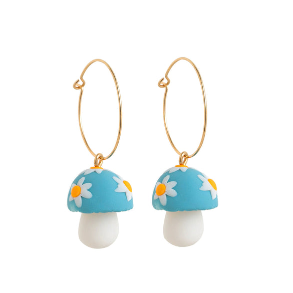 Wholesale Cute Retro Threedimensional Oildropping Mushroom Copper Earrings For Women