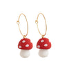 Wholesale Cute Retro Threedimensional Oildropping Mushroom Copper Earrings For Women