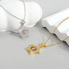 Wholesale Cute Romantic Star Heart Shape 304 Stainless Steel Copper Plating Inlay 18K Gold Plated Zircon Pendant Necklace