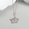 Wholesale Cute Romantic Star Heart Shape 304 Stainless Steel Copper Plating Inlay 18K Gold Plated Zircon Pendant Necklace