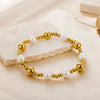 Wholesale Cute Simple Style Round Stainless Steel Freshwater Pearl Beaded Plating Gold Plated Bracelets
