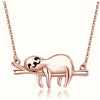 Wholesale Cute Sloth Pendant Necklace Mixed Gem Inlay On Copper With Ochain And Electroplating