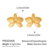 Wholesale Cute Stainless Steel Flower Butterfly Earrings With Vacuum Real Gold Plating In Pvd Furnace For Women