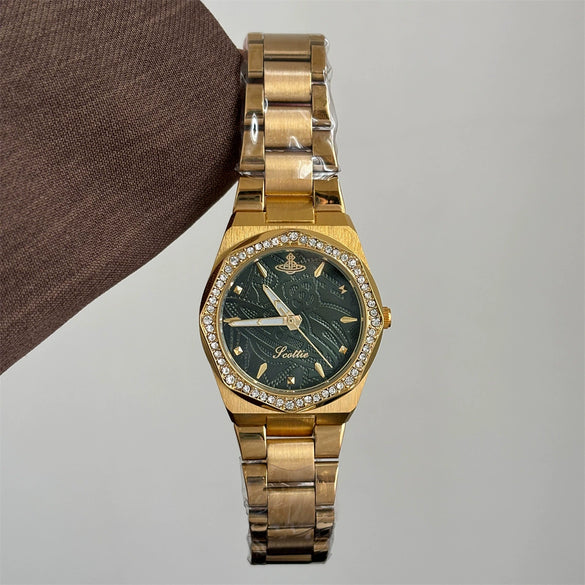 Wholesale 3D Relief Dragon Fruit Gold Steel Band Quartz Watch For Women With Alloy Case And Stainless Steel Buckle