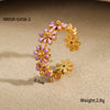 Wholesale Daisy Flower Ring Stainless Steel Electroplated 18K Gold Light Luxury Style