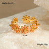 Wholesale Daisy Flower Ring Stainless Steel Electroplated 18K Gold Light Luxury Style