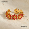 Wholesale Daisy Flower Ring Stainless Steel Electroplated 18K Gold Light Luxury Style