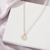 Wholesale Daisy Pendant Pearl Necklace For Women Alloy Material Fresh Style Electroplating Design