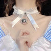 Wholesale Dark Gothic Women's Cloth And Alloy Devil Wings Lace Collar Choker With Love Cross Hollow Geometric Pattern Necklace