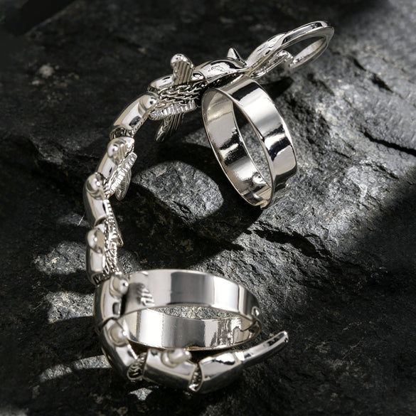 Wholesale Dark Style Electroplated Centipede Animal Zodiac Open Ring For Women Trendy Accessory