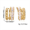 Wholesale Dazzling Zircon Electroplated Copper Geometric Minimalist Women's Earrings