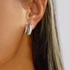 Wholesale Dazzling Zircon Electroplated Copper Geometric Minimalist Women's Earrings