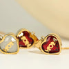 Wholesale December Birthstone Zircon Heart Pendant Titanium Steel Necklace With Water Wave Chain And Color Preservation