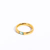 Wholesale December Birthstone Zircon Ring Titanium Steel Geometric Minimalist Style Women's 18K Gold Plated
