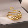 Wholesale Decompression Antianxiety Brass Bead Turning Ring Gold Plated Minimalist Unisex