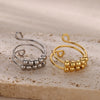 Wholesale Decompression Antianxiety Brass Bead Turning Ring Gold Plated Minimalist Unisex
