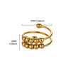 Wholesale Decompression Bead Anxiety Ring Stainless Steel 18K Gold Plated Geometric Style
