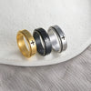 Wholesale Decompression Rotating Titanium Steel Ring Jewelry With Letters Numbers Text Pattern For Unisex Electroplated