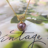 Wholesale Demon Purple Edison Natural Freshwater Pearl Pendant Necklace In S925 Sterling Silver With True Circle Pearl Shape