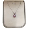 Wholesale Demon Purple Edison Natural Freshwater Pearl Pendant Necklace In S925 Sterling Silver With True Circle Pearl Shape