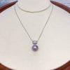 Wholesale Demon Purple Edison Natural Freshwater Pearl Pendant Necklace In S925 Sterling Silver With True Circle Pearl Shape