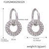 Wholesale Detachable Combination Earrings With Pendant Ferris Wheel Diamond Ring Geometric Stainless Steel Zircon Electroplating Unisex