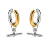 Wholesale Detachable Hoop Earrings Geometric Tshaped Stainless Steel 18K Gold Furnace Vacuum Plated Women's Ins Style