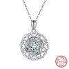 Wholesale Detachable Rotatable Women's 925 Sterling Silver Heart Shape Geometric Pendant Necklace With Electroplating