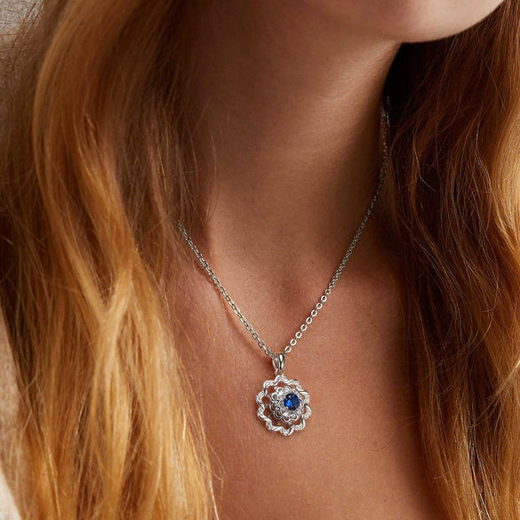 Wholesale Detachable Rotatable Women's 925 Sterling Silver Heart Shape Geometric Pendant Necklace With Electroplating