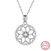 Wholesale Detachable Rotatable Women's 925 Sterling Silver Heart Shape Geometric Pendant Necklace With Electroplating