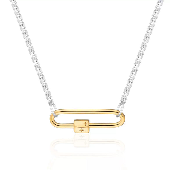 Wholesale Detachable Thick Necklace Titanium Steel Geometric Personality Vacuum Electroplated
