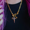 Wholesale Detachable Thick Necklace Titanium Steel Geometric Personality Vacuum Electroplated