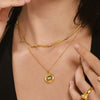 Wholesale Devil's Eye Zircon Jewelry Set For Women Titanium Steel 18K Gold Plated Electroplated