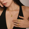Wholesale Devil's Eye Zircon Jewelry Set For Women Titanium Steel 18K Gold Plated Electroplated