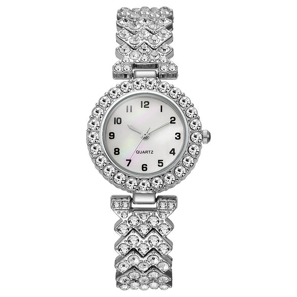 Wholesale Diamond Bracelet Quartz Watch Alloy Material Round Shape Leisure Style
