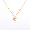 Wholesale Diamond Design Geometric Heartshaped Copper And Titanium Steel Necklace For Women