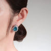 Wholesale Diamond Earrings Copper Inlaid Water Drop Pear Shaped Geometric Minimalist Electroplated