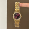 Wholesale Diamond Encrusted Alloy Round Dial Quartz Watch For Women With Screw Down Crown And Butterfly Double Snap Buckle