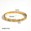 Wholesale Diamond Encrusted Geometric Light Luxury Style 18K Gold Plated Stainless Steel Bracelet