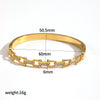 Wholesale Diamond Encrusted Geometric Light Luxury Style 18K Gold Plated Stainless Steel Bracelet