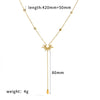 Wholesale Diamond Encrusted Stainless Steel And Titanium Steel Y Shaped O Shaped Geometric Sweater Chain Long Necklace With Pvd Furnace Vacuum Real Gold Plating For Women
