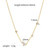 Wholesale Diamond Encrusted Stainless Steel And Titanium Steel Y Shaped O Shaped Geometric Sweater Chain Long Necklace With Pvd Furnace Vacuum Real Gold Plating For Women