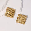 Wholesale Diamond Geometric Pattern 18K Real Gold Electroplated Stainless Steel Earrings For Women