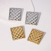 Wholesale Diamond Geometric Pattern 18K Real Gold Electroplated Stainless Steel Earrings For Women