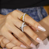 Wholesale Diamond Ring 316L Stainless Steel 18K Gold Plated Geometric Irregular Xshaped Simple Design