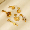 Wholesale Diamondencrusted Badminton Lightning Pattern Stainless Steel Spring Clasp Pendant With 18K Gold Plating And Inlay Diy Jewelry Accessories
