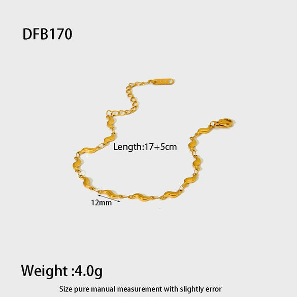Wholesale Diamondencrusted Geometric Stainless Steel 18K Gold Plated Bracelet For Women